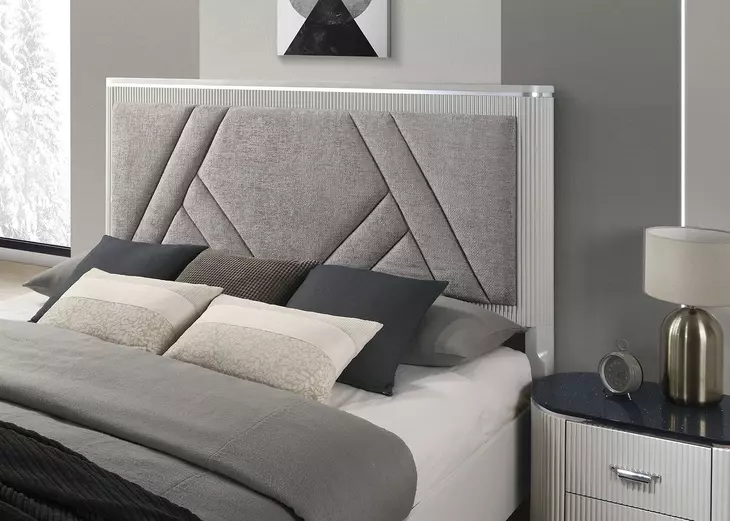 Aldgate Light Gray King Panel Bed