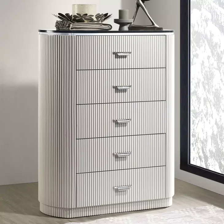 Aldgate Light Gray 5 Drawer Chest