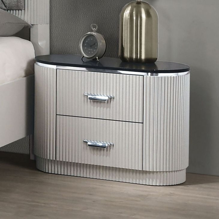 Aldgate Light Gray 2 Drawer Nightstand