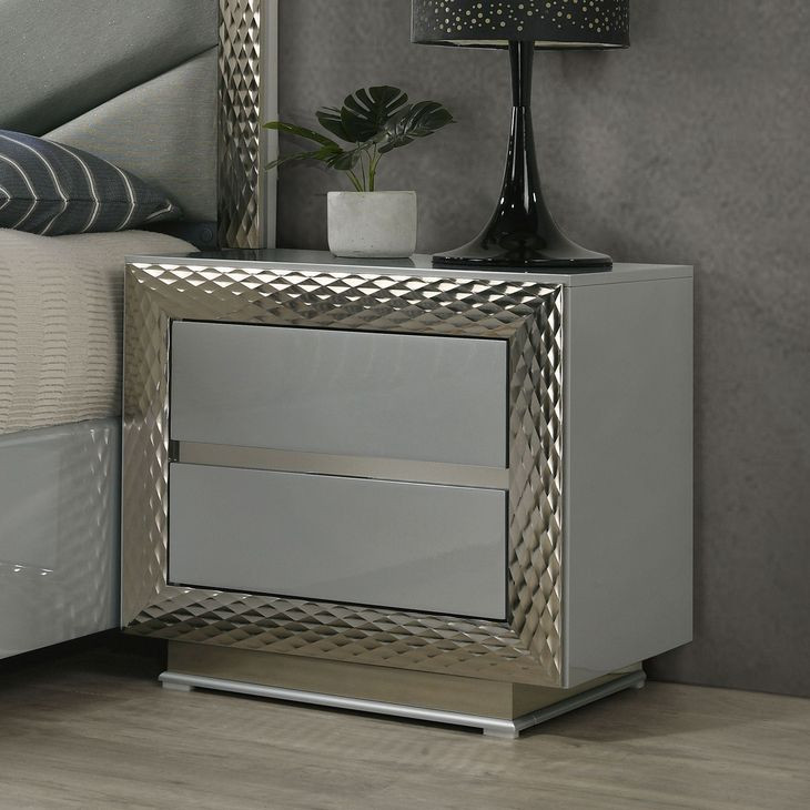 Ventnor Gray 2 Drawer Nightstand