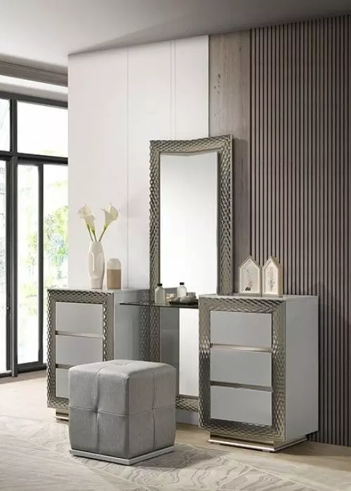 Ventnor Gray Vanity Set with Stool