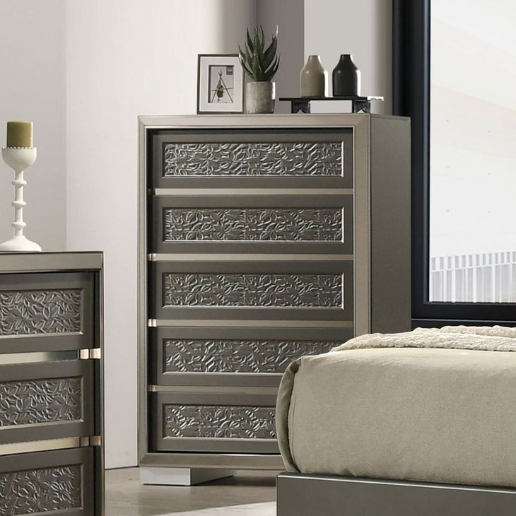 Leyland Dark Gray 5 Drawer Chest