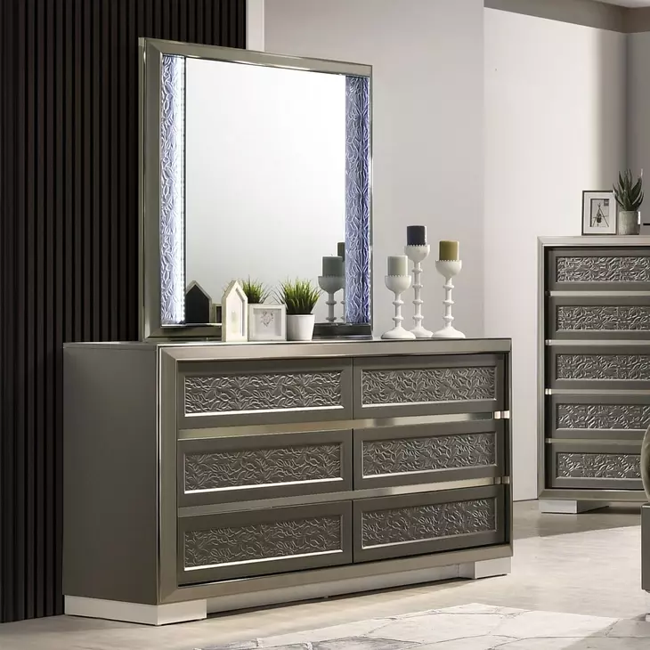 Leyland Dark Gray 6 Drawer Dresser
