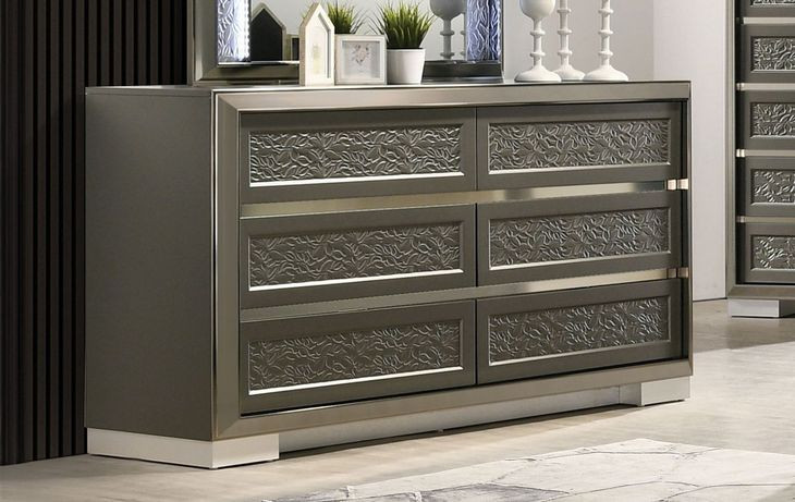 Leyland Dark Gray 6 Drawer Dresser