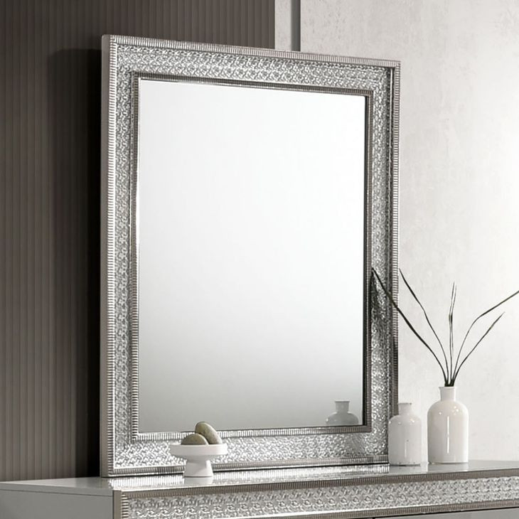 Cassiopeia Metallic Gray Rectangular Dresser Mirror