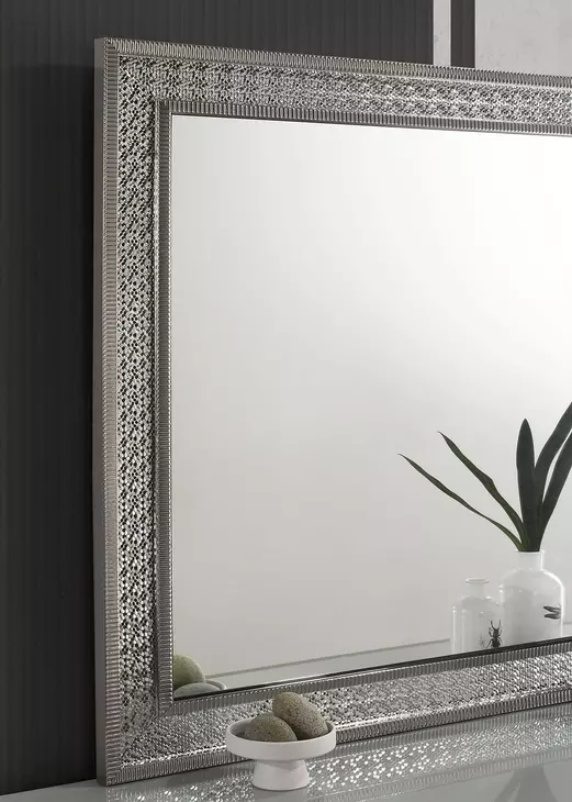 Cassiopeia Metallic Gray Panel Bedroom Set