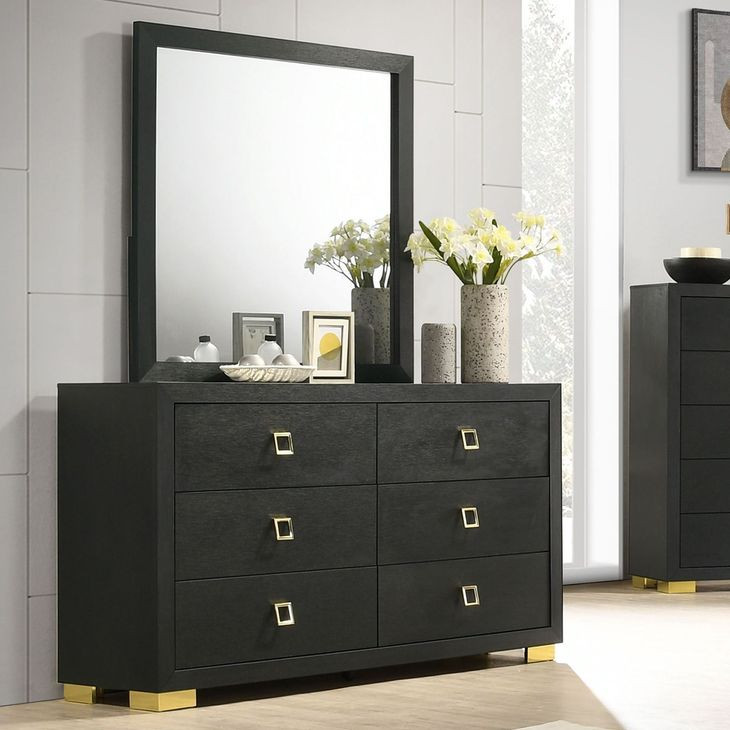 Latimer Black 6 Drawer Dresser
