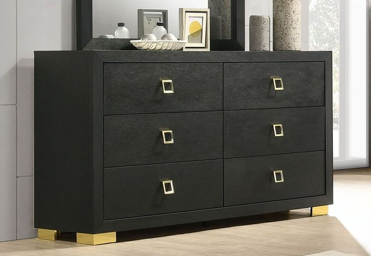 Latimer Black 6 Drawer Dresser