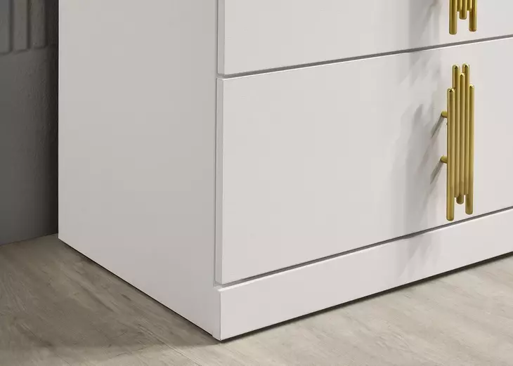 Basildon White and Gold 2 Drawer Nightstand