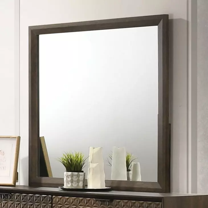 Chalfont Dark Brown Upholstered Panel Bedroom Set with Wall Panel