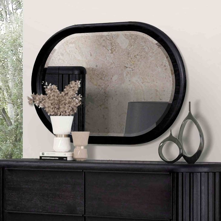 Hildesheim Black Rectangular Dresser Mirror