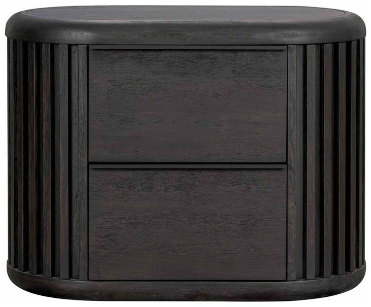 Hildesheim Black 2 Drawer Nightstand with USB Charging and LED
