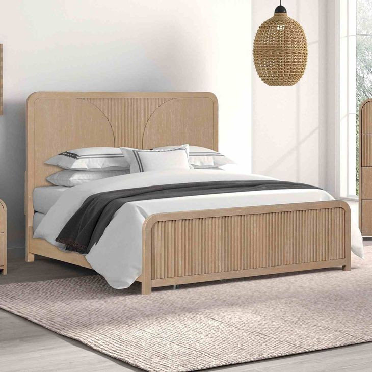 Tangentry Natural King Panel Bed