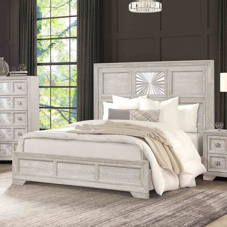 Argenthart Light Gray King Panel Bed
