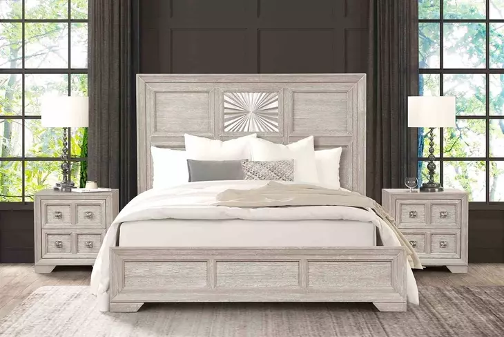 Argenthart Light Gray Panel Bedroom Set