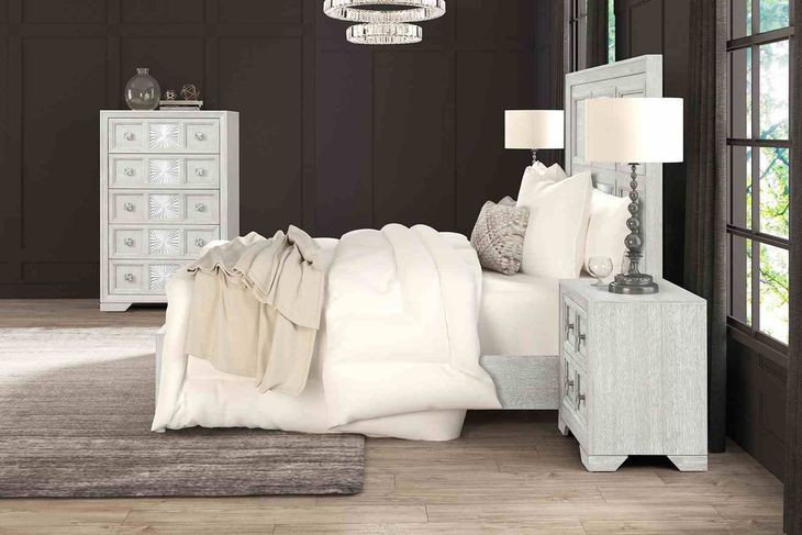 Argenthart Light Gray King Panel Bed