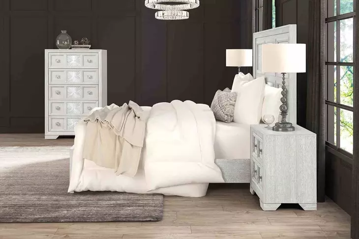Argenthart Light Gray King Panel Bed