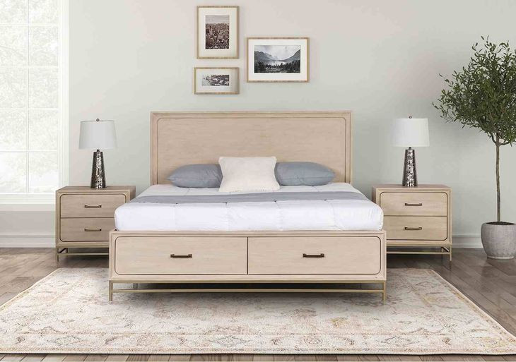 Sandnes Light Oak Storage Panel Bedroom Set