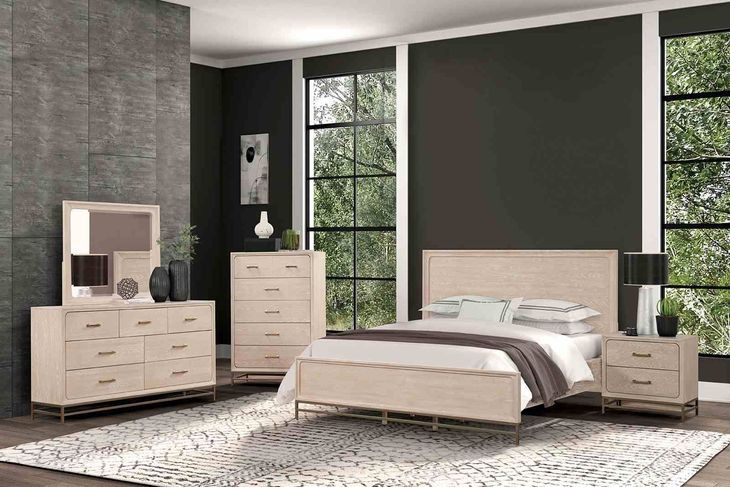 Sandnes Light Oak Panel Bedroom Set