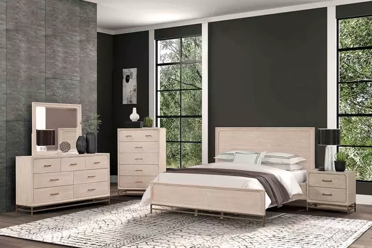 Sandnes Light Oak Panel Bedroom Set