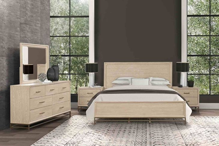 Sandnes Light Oak Panel Bedroom Set