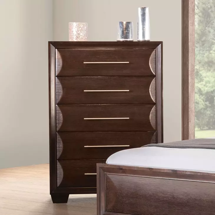 Hinwitz Espresso 5 Drawer Chest