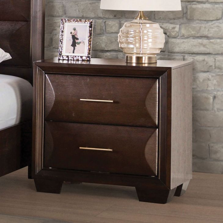 Hinwitz Espresso 2 Drawer Nightstand