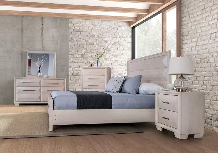 Hinwitz White Oak 2 Drawer Nightstand