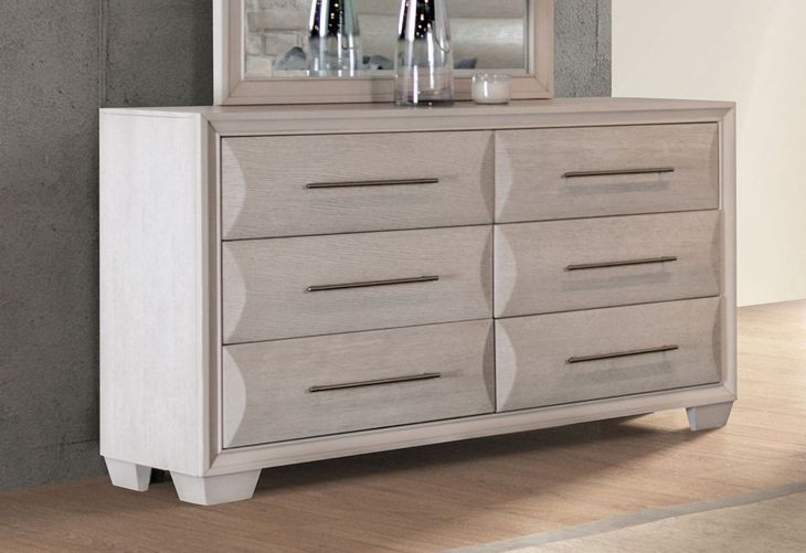 Hinwitz White Oak 6 Drawer Dresser