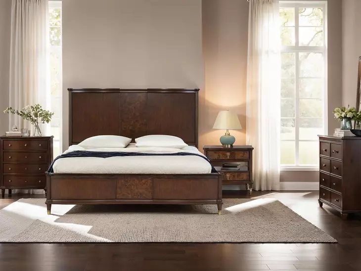 Westerham Dark Cherry Panel Bedroom Set with LED