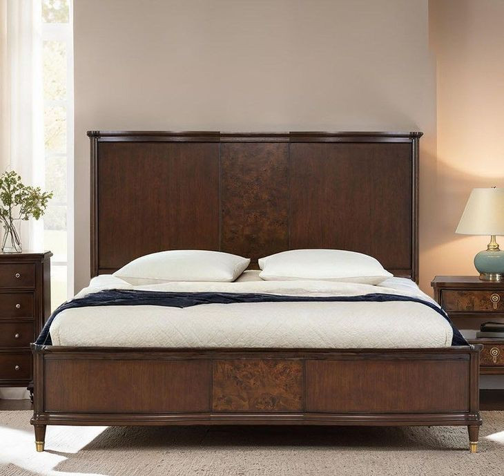 Westerham Dark Cherry King Panel Bed with LED