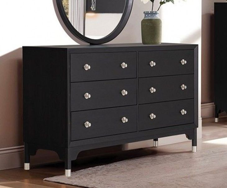 Torrance Black 6 Drawer Dresser