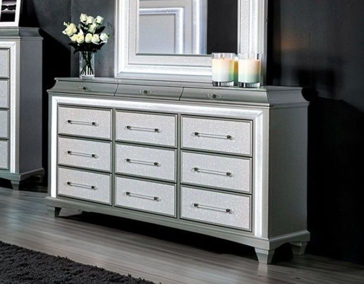 Galea Gray 12 Drawer Dresser with LED
