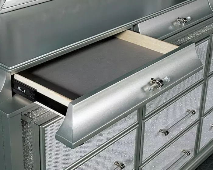 Galea Gray 12 Drawer Dresser with LED