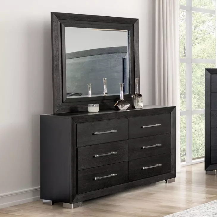 Ashbourne Black 6 Drawer Dresser