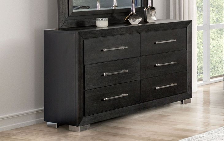 Ashbourne Black 6 Drawer Dresser