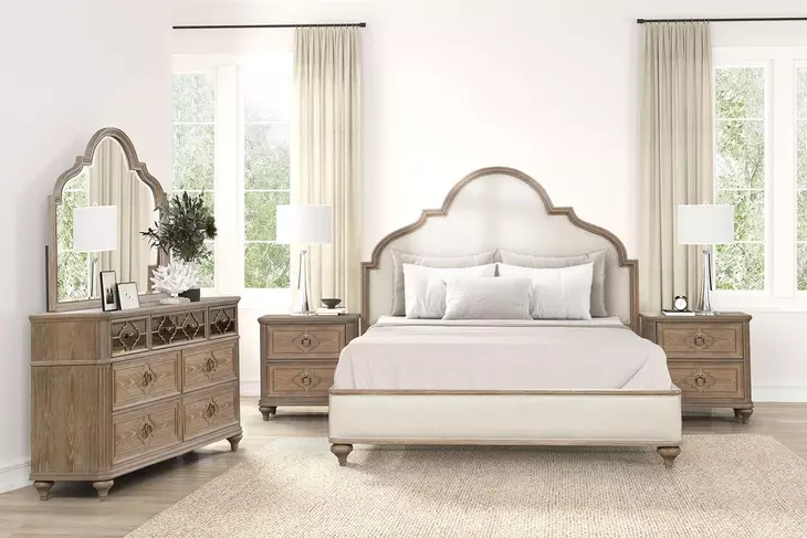 Lyris Rustic Oak Panel Bedroom Set