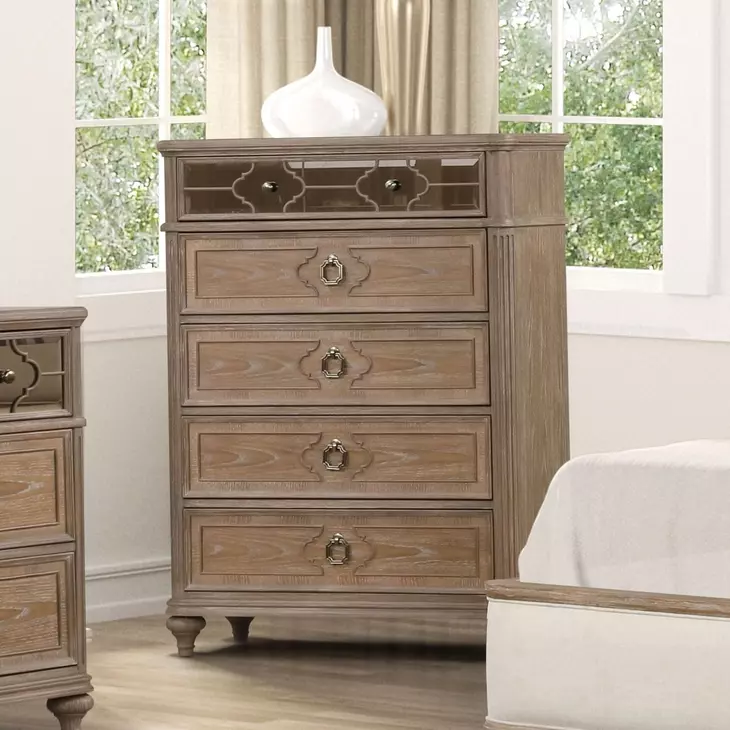 Lyris Rustic Oak 5 Drawer Chest