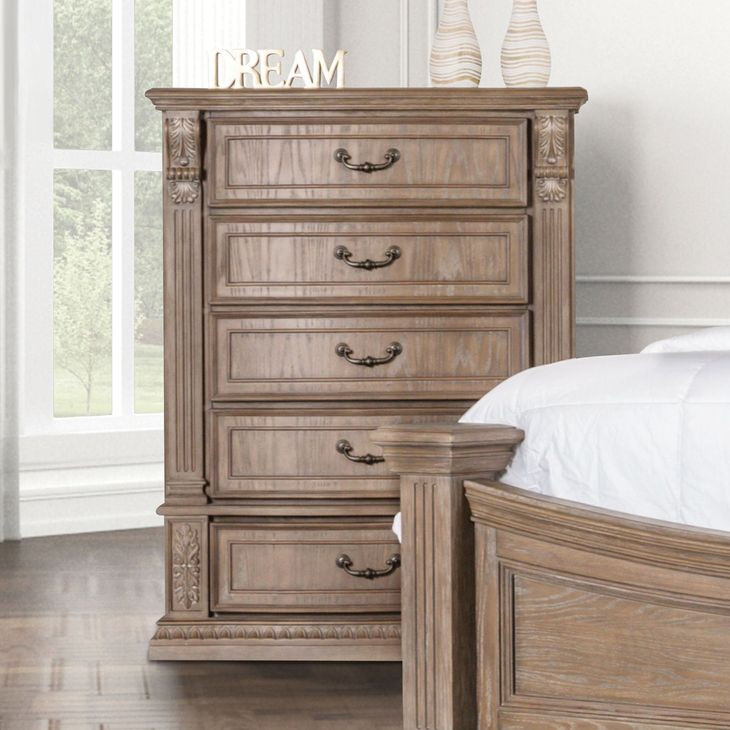 Seven Oaks Weathered Oak 5 Drawer Chest