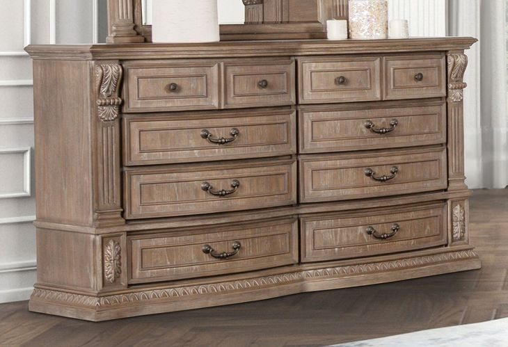 Seven Oaks Weathered Oak 8 Drawer Dresser