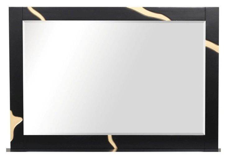 Goldsberg Black and Gold Rectangular Dresser Mirror