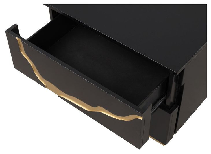 Goldsberg Black and Gold 2 Drawer Nightstand