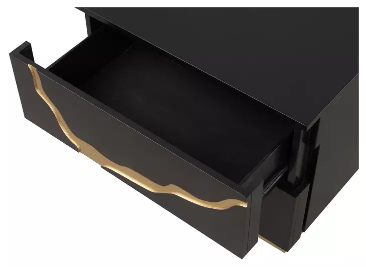 Goldsberg Black and Gold 2 Drawer Nightstand