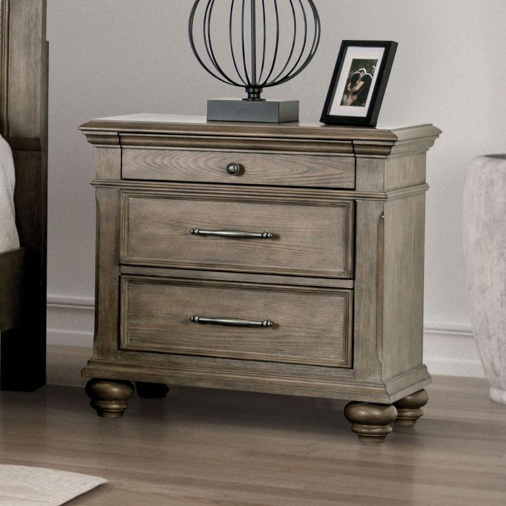 Philomath Aged Oak 3 Drawer Nightstand