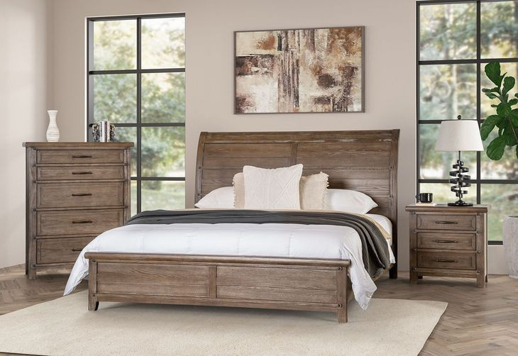 Merthyr Brown Sleigh Bedroom Set