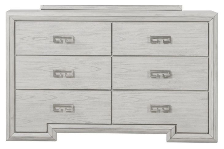 Basilone Rustic White 6 Drawer Dresser
