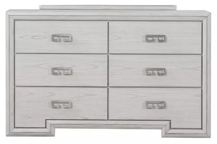 Basilone Rustic White 6 Drawer Dresser