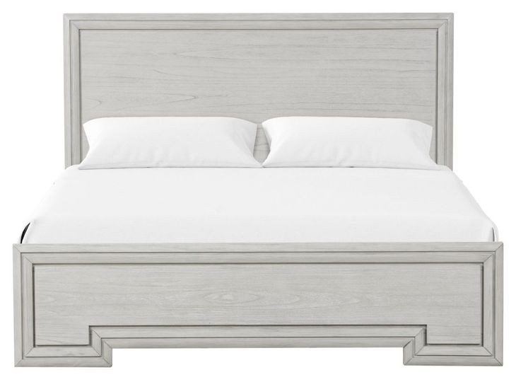Basilone Rustic White Queen Panel Bed