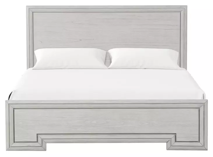 Basilone Rustic White King Panel Bed
