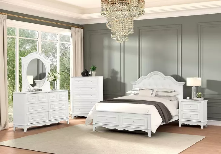 Naucalpan White Full Upholstered Storage Platform Bed